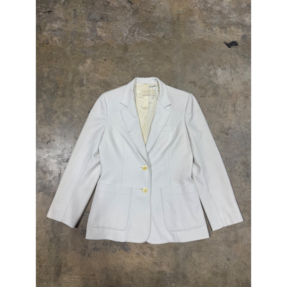 Vintage Levi Strauss & Co White‎ Blazer Jacket Two Button Patch Pockets Womens M